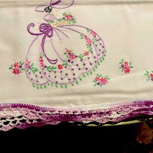 Hand stitched embroidered pillow cases
